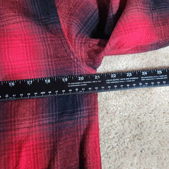 Woolrich Mens Medium Red Plaid Flannel Long Sleeve Button Front Pocket Shirt 258 - Picture 6 of 8
